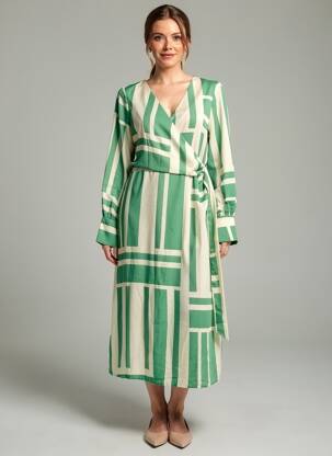 Robe longue manches longues manches longues vert VERO MODA femme
