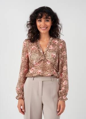 Chemisier manches longues manches longues beige VERO MODA femme