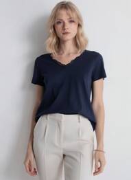 T-shirt bleu STREET ONE femme