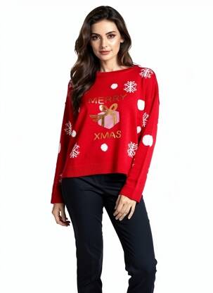 Pull col rond rouge VERO MODA femme