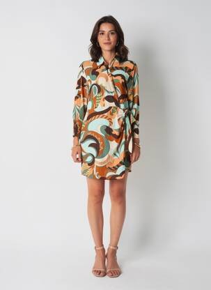 Robe courte vert MANGO femme