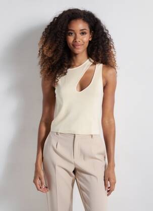 Débardeur col rond sans manche beige ONLY femme