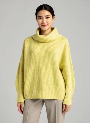 Pull col roulé jaune S.OLIVER femme