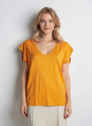 T-shirt orange PIECES femme