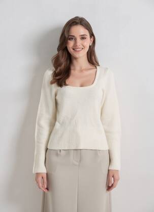 Pull beige MANGO femme