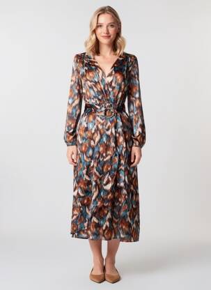 Robe longue marron JS MILLENIUM femme