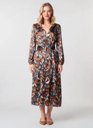Robe longue marron JS MILLENIUM femme