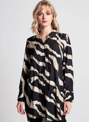 Chemisier coupe droite manches longues noir VERO MODA femme