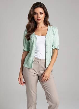 Gilet manches longues vert NAF NAF femme