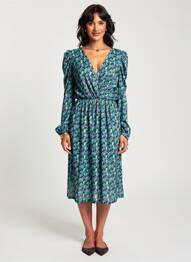 Robe mi-longue vert MORGAN femme