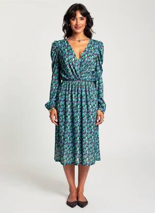 Robe mi-longue vert MORGAN femme