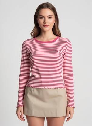 T-shirt manches longues manches longues rose ONLY femme