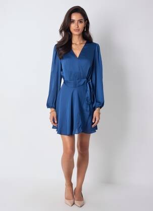 Robe courte bleu MANGO femme