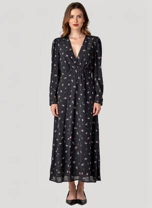 Robe longue noir MANGO femme