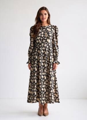 Robe longue noir MANGO femme