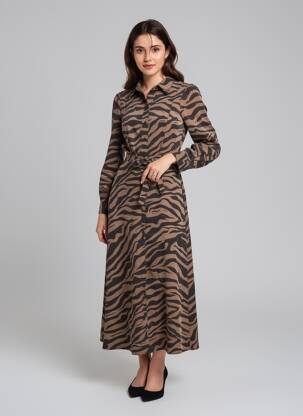 Robe longue manches longues manches longues marron VERO MODA femme