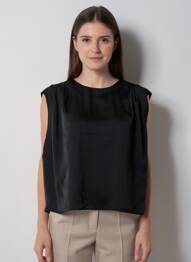 Blouse col rond sans manche noir VILA femme