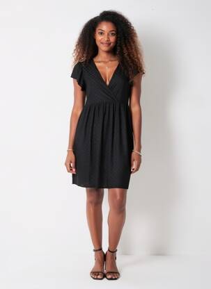 Robe courte noir JACQUELINE DE YONG femme