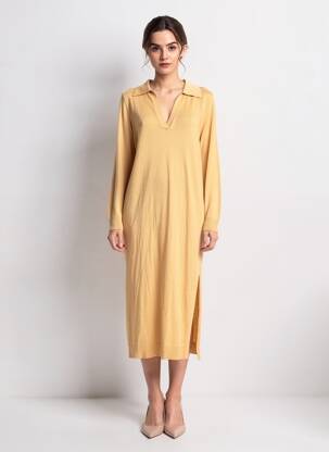 Robe courte jaune MANGO femme