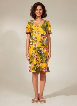 Robe courte jaune STREET ONE femme