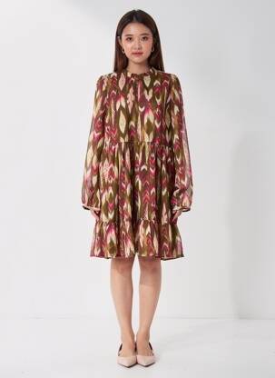 Robe mi-longue marron ONLY femme