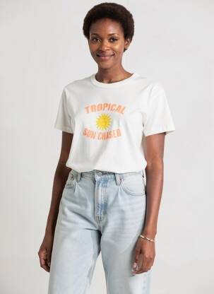 T-shirt coupe droite blanc JACQUELINE DE YONG femme