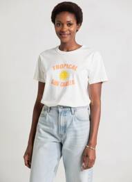T-shirt coupe droite blanc JACQUELINE DE YONG femme