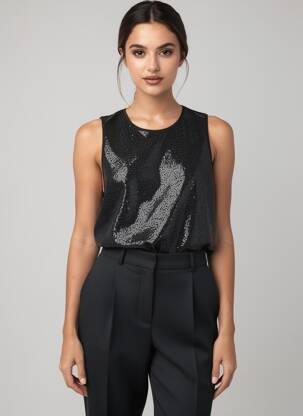 Débardeur noir MANGO femme
