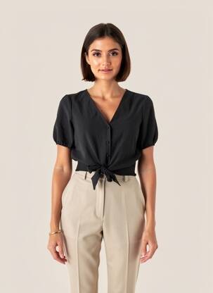 Top col v noir ONLY femme