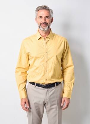 Chemise manches longues jaune MANGO homme