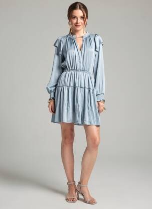 Robe courte bleu MANGO femme