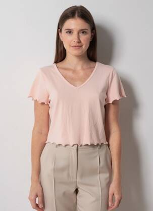 T-shirt manches courtes manches courtes rose ONLY femme