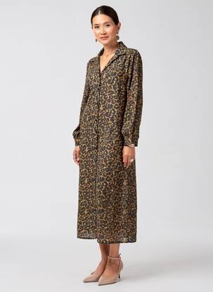Robe longue marron BELLITA femme