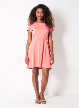 Robe courte manches courtes manches courtes rouge ONLY femme
