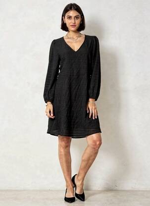 Robe mi-longue noir JACQUELINE DE YONG femme