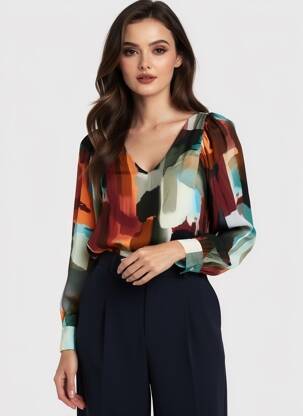 Chemisier orange ASTRID BLACK LABEL femme