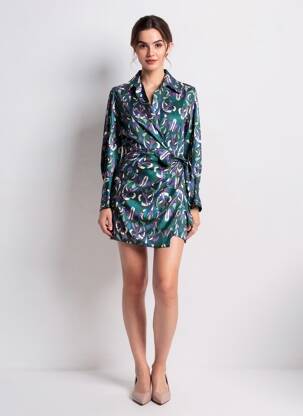 Robe courte vert MANGO femme