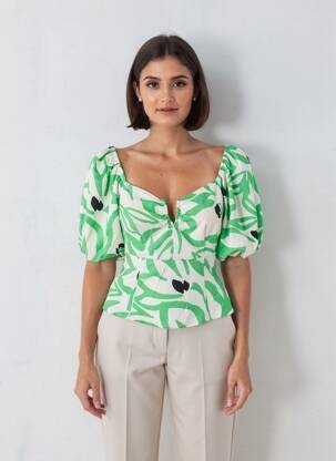 Blouse vert NAF NAF femme