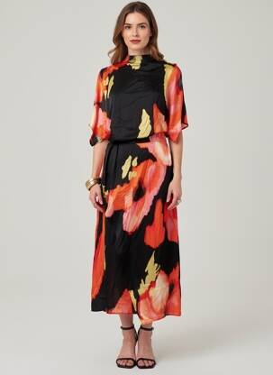 Robe longue noir ASTRID BLACK LABEL femme