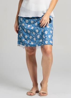 Jupe courte bleu MANGO femme