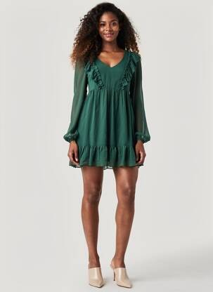 Robe courte vert NAF NAF femme