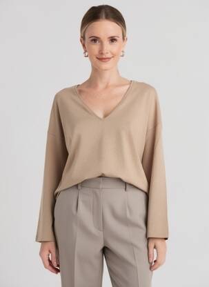 T-shirt marron MANGO femme