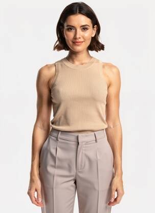Débardeur marron MANGO femme