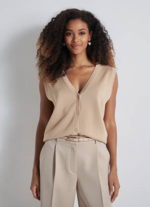 Pull marron MANGO femme