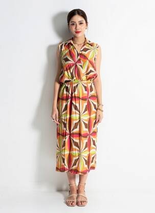 Robe longue orange AMELIE & AMELIE femme