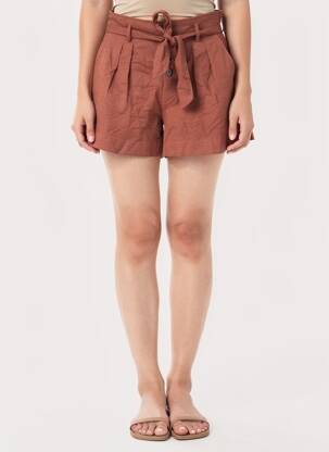 Short marron ONLY femme