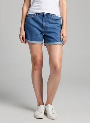 Short finition revers taille haute bleu ONLY femme