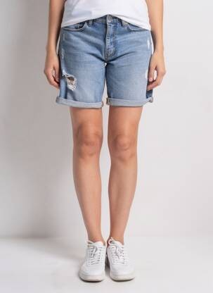 Short bleu JACQUELINE DE YONG femme