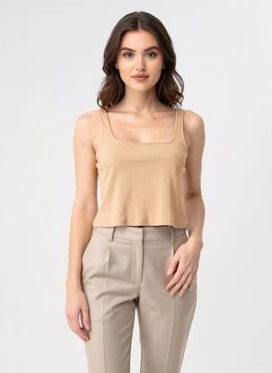 T-shirt marron PIECES femme