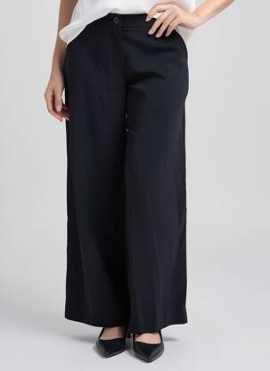 Pantalon large taille haute taille haute noir JACQUELINE DE YONG femme